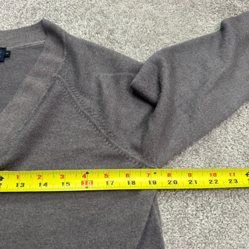 Pendleton Merino Wool Pullover Sweater Mens Medium Gray V-Neck Stretch Classic